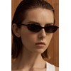 GUVIVI Retro Oval Sunglasses for Women Chic Cat Eye 90s