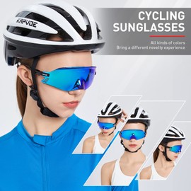 KAPVOE Cycling Glasses, Mountain Bike, Sports Sunglasses, for Motorcycle, BMX, Men’s, Women’s, 02