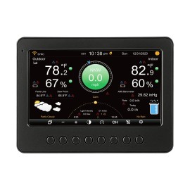 7-Inch TFT Display 7-in-1 Wi-Fi Weather Station Wireless Solar Powered Outdoor Sensor Indoor Outdoor Rain Gauge MonitoringDefault: Default
