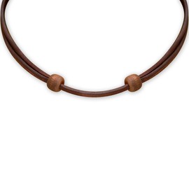 HANA LIMA ® Leather Necklace Leather Cord Brown Adjustable Necklace Leather Surfer Chain, Leather, No Gemstone