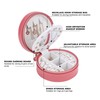 Round Portable Jewelry Box Organizer Display Storage Case for Rings