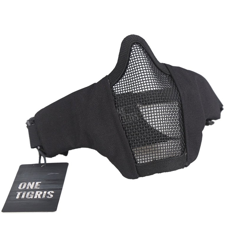 OneTigris Foldable Half Face Mask Mesh Mask for Airsoft Paintball