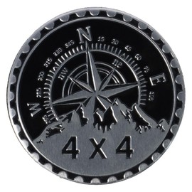 BYOBYO 3D Metal Car Emblems, Round Emblem Decals,4 x 4 Metal Automotive Badge for Car, Truck, Motorcycle