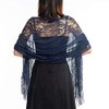 Bufanda de encaje floral para mujer, con borlas para boda, vestido de noche (DDNPJ3), marino