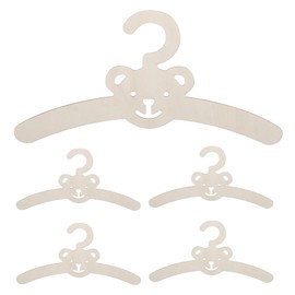 WHAMVOX 5pcs Wooden Clothes Hangers Cute Clothes Rack for Boy Girl and Easy to Clean Safe and Convenient DIY Wooden Hangers for Room Decor