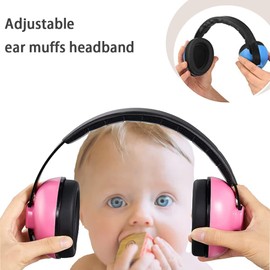 iNelihoo Kids Ear Protection Noise Cancelling Headphones Baby Ear Defenders Adjustable Hearing Protection Earmuffs Safety Earmuffs Noise Reduction for 0-3 Children Sleeping Airplane