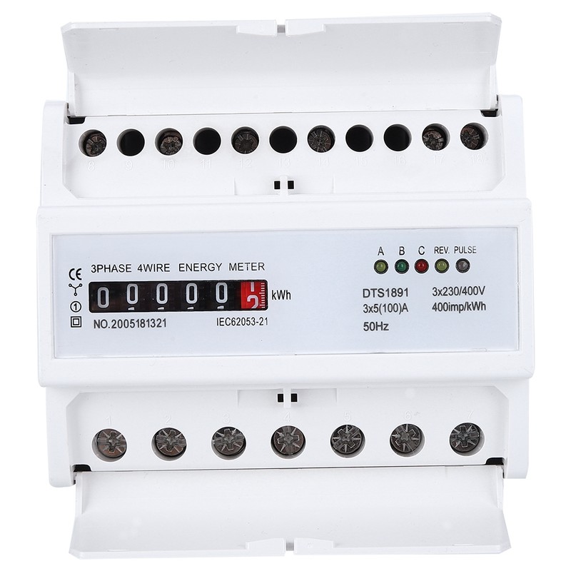 3 Phase 4‑Wire Meter DTS1891 High Accuracy 7P Counter Rail
