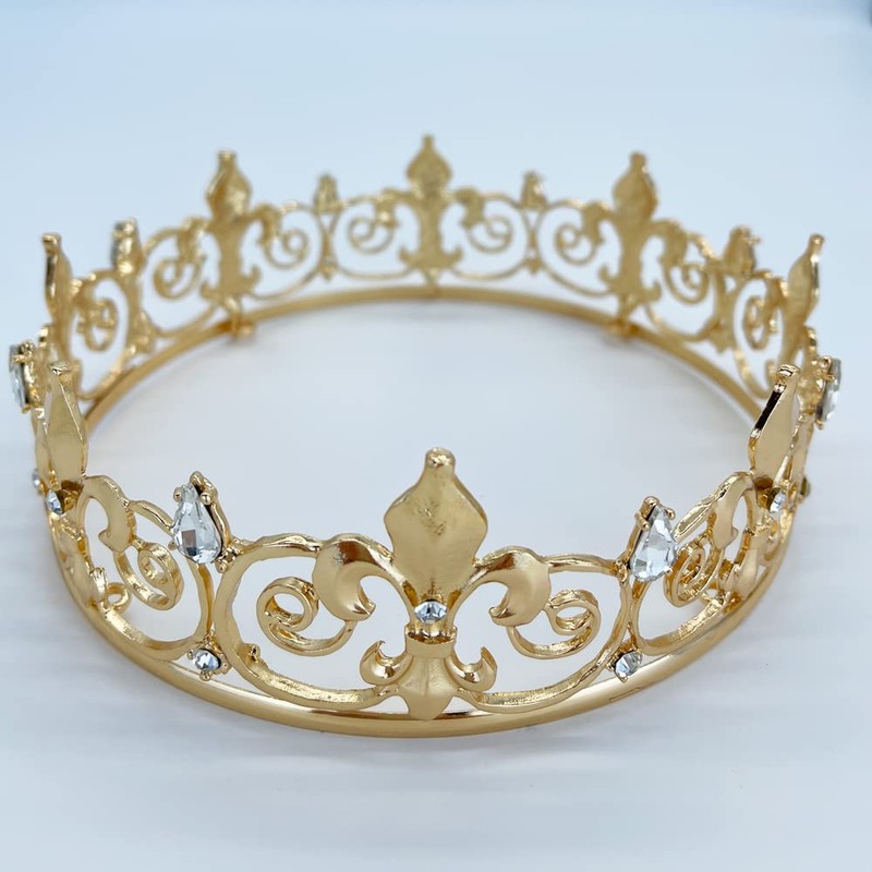 Royal Full King Crown Metal Crowns And Tiaras For Men