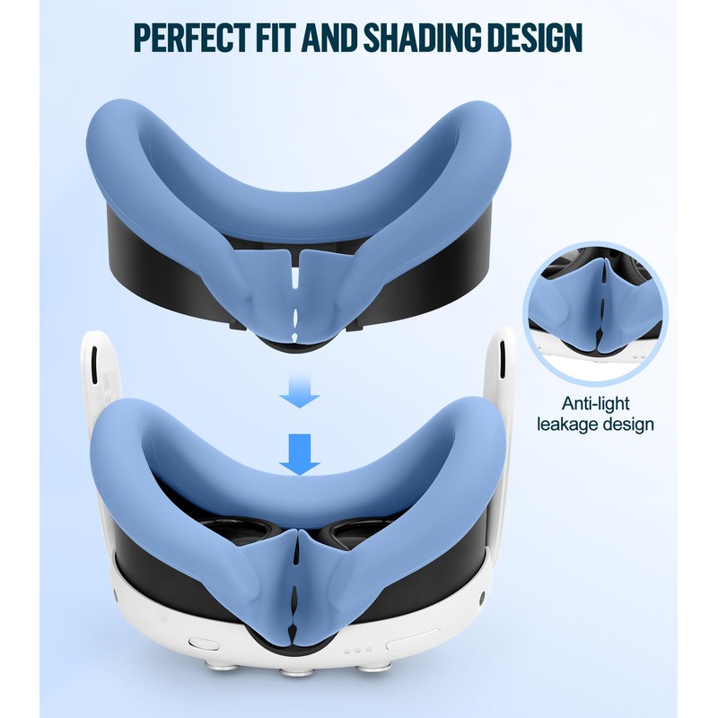 Silicone Cover Set Compatible with Meta Oculus/Quest 3, VR Accessories