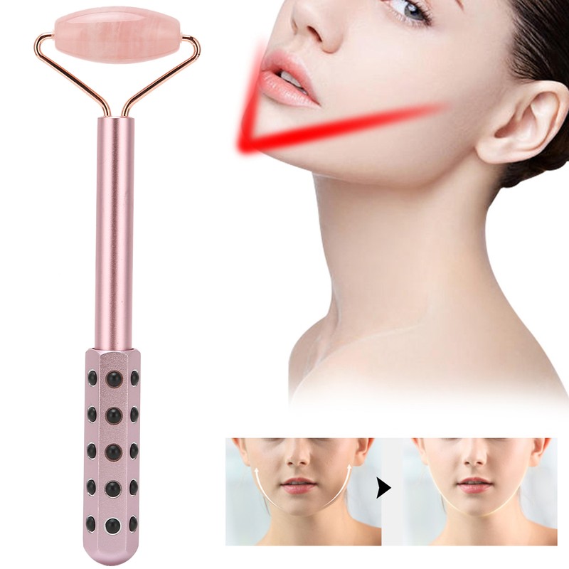 Facial Roller Relieve Wrinkles Germanium Stones Natural Jade Face Massage
