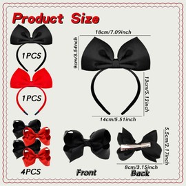 Red Headband & Hair Bow for Women - Eye-catching Christmas Headband and Alice Band with Clips - Ideal for Any Occasion