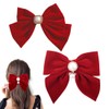 XURJUMI Pack of 2 Women's Hair Bows, Velvet Satin Bow,