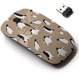 2.4G Wireless Mouse with Cute Pattern Design for All Laptops and Desktops with Nano Receiver - Cute Penguins Funny