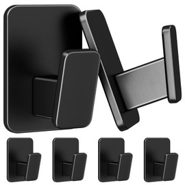 Wall Hooks for Hanging Adhesive Hat Hooks for Walls No Damage Towel Hooks for Bathrooms Coat Rack Wall Mount Black