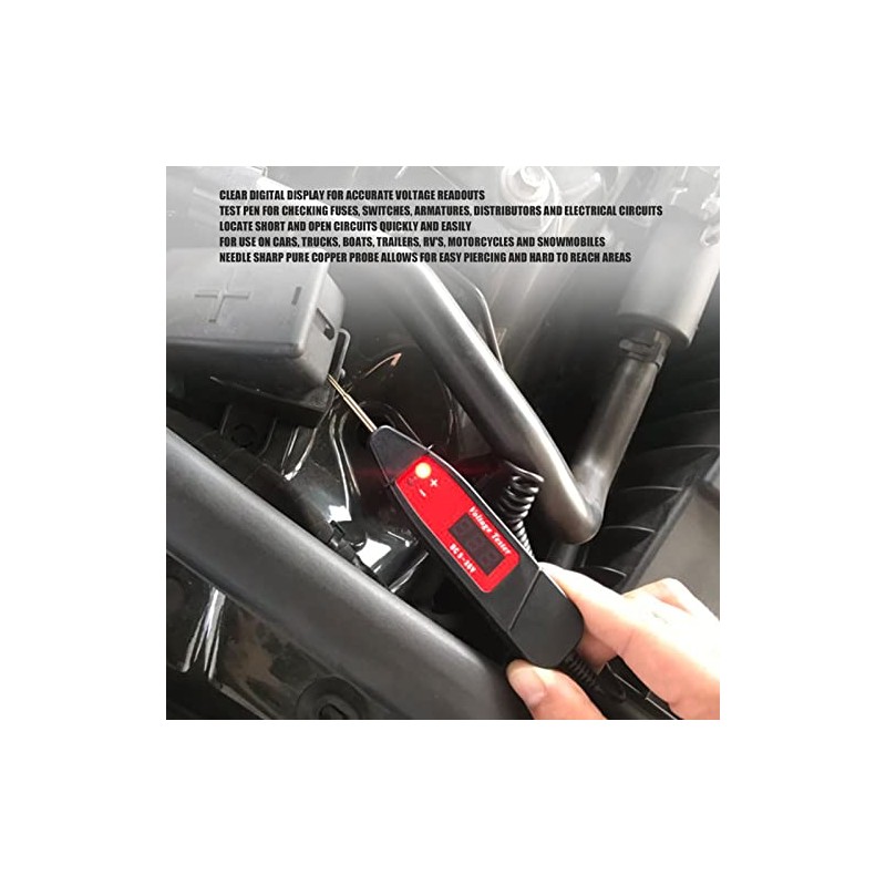 Acouto Probador de Circuito Led Digital Automotriz Dc 3-36v