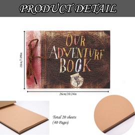 Our Adventure Book, Photo Album Scrapbooking DIY Photo Album 10.24 x 7.09 inch Memory Book with Travel Album, Valentine's Day Gift Couple Gifts for Men Couple Boyfriend Gifts Anniversary, Christmas