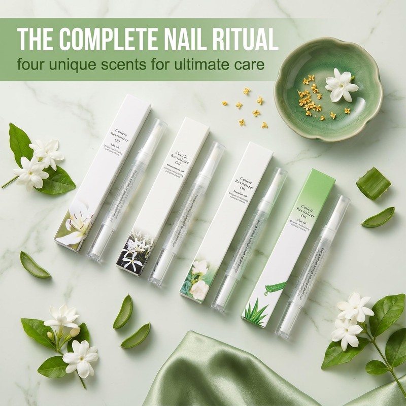 FIQLUL 4PCS Penna per Cura Unghie e Cuticole, Olio Nutriente