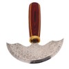Round Leather Knifes Incisive Blade High Hardness Polished Wooden Handle