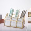 Hipiwe Business Card Display Stand Vertical Gold Name Card Holder