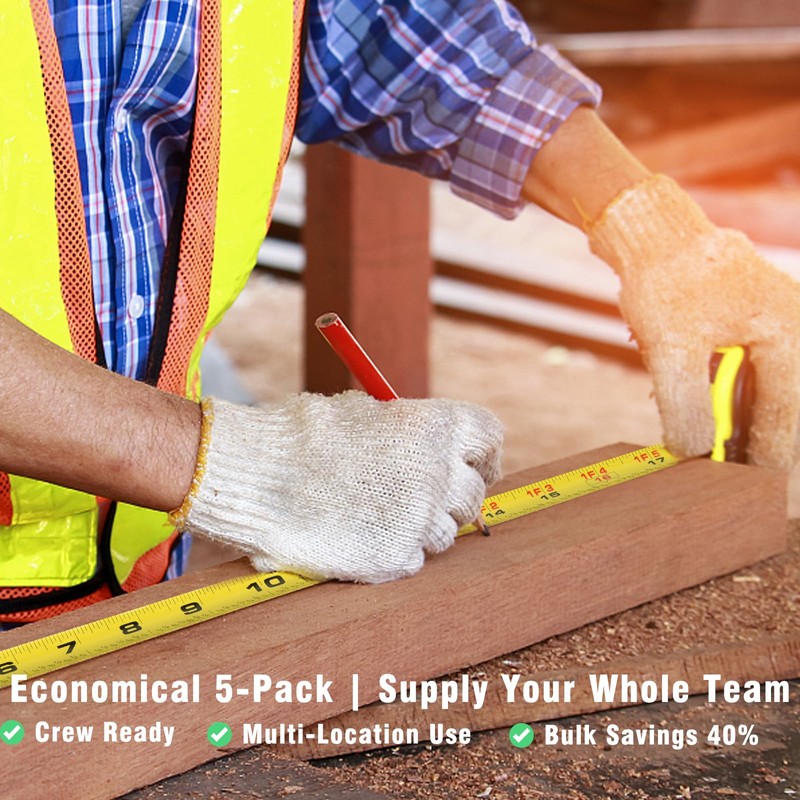 Tape Measure 16 ft, Easy Read Measuring Tape with Fractions