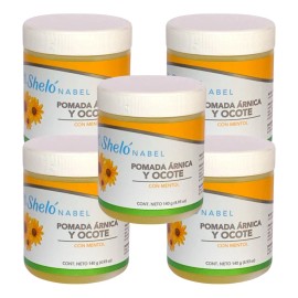 Pomada Arnica Y Ocote Shelo Nabel® 140grs. 5 Piezas