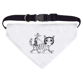Large 'flea rides a cat' Dog/Cat/Pet Bandana (PD00044674)
