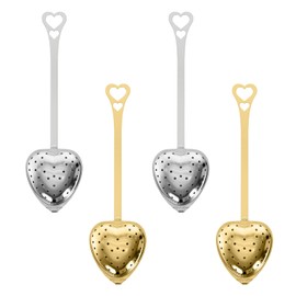 10pcs handle heart-shaped tea filter, stainless steel mesh heart-shaped tea filter spoon with sturdy buckle - easy to brew, no loose leaves, perfect for parties and gifts
