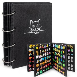 tutata Shoe Charm Holder, Portable Decoration Display Book, 252 Charms Capacity, Fit Croc Charms, Pins Organizer, Black