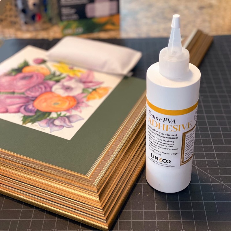 LINECO PVA Adhesive, Picture Frame Glue, Adhere Wood or MDF,