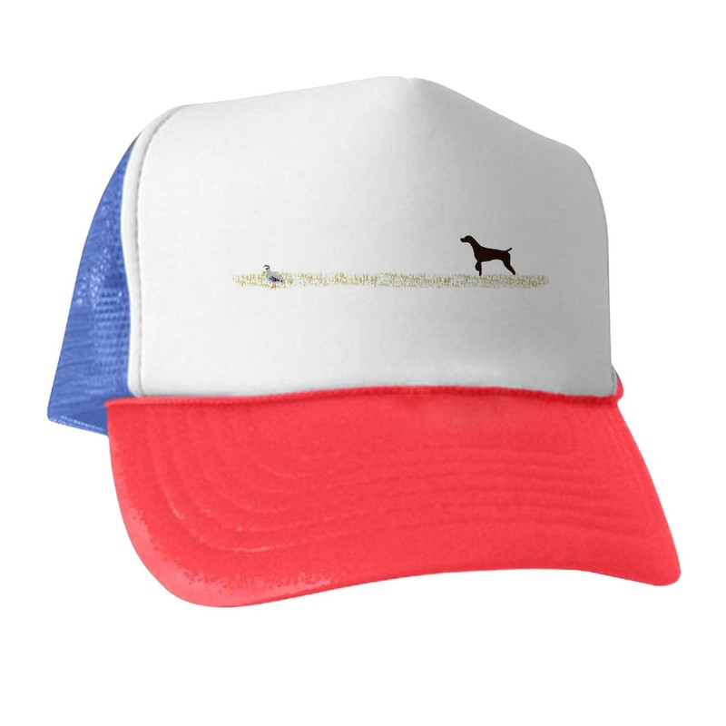 CafePress Solid Liver GSP On Chukar Snapback Trucker Hat