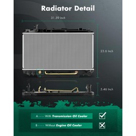 SCITOO 2403 Radiator Fit 2001-2003 for Toyota for RAV4 2.0L 2004-2005 for Toyota for RAV4 2.4L