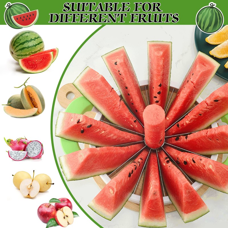 Extra Large Watermelon Slicer Cutter Comfort Silicone Handle Stainless Steel