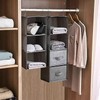GKYZBB Grey Hanging Closet Organizer 3 Layers, Washable Closet Hanging