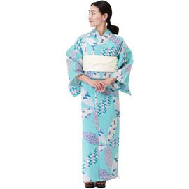 Kyoto Kimono Yuzen Haibara Haibara Hanadori Chiyogami White Group, Flax Color, Single Yukata, White Group