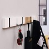 YunNasi Bamboo Coat Rack with Foldable Hooks Wall Coat Rack