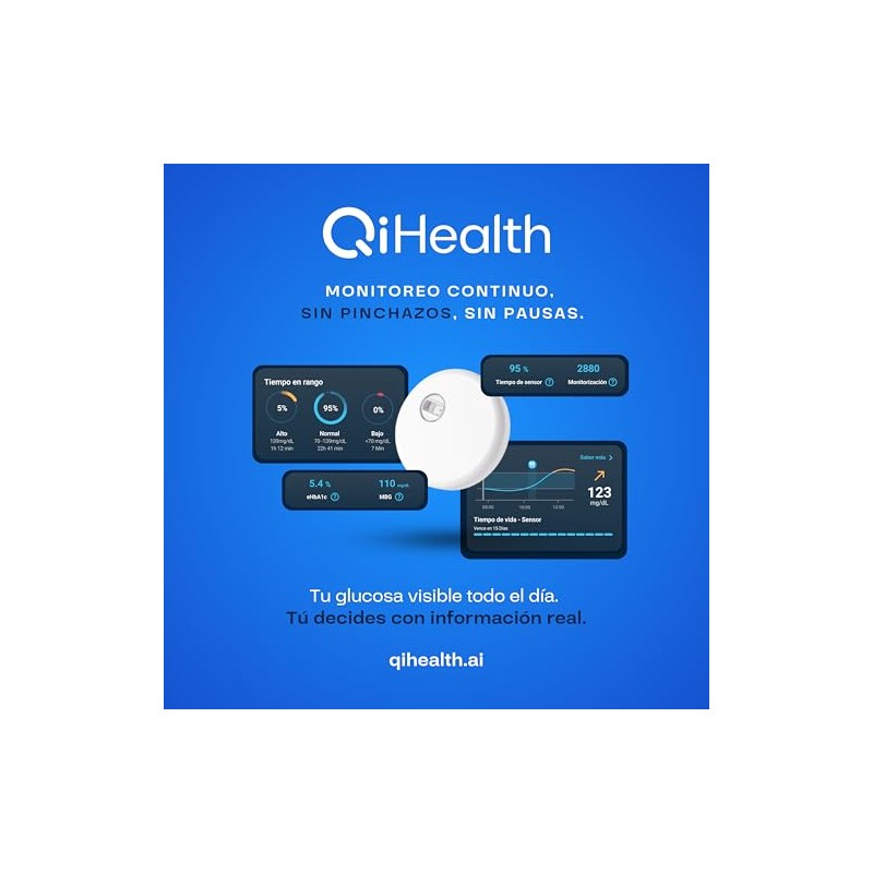 QiTrax - Sensor de Monitoreo Continuo de Glucosa (CGM) -