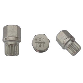 M&S Security Master Anti Theft Car Locking Wheel Nut Bolt Key Replacement for VW Volkswagen ABC 4/15 15 for Caddy Golf Jetta Passat Polo Tiguan Touran TransporterSpline