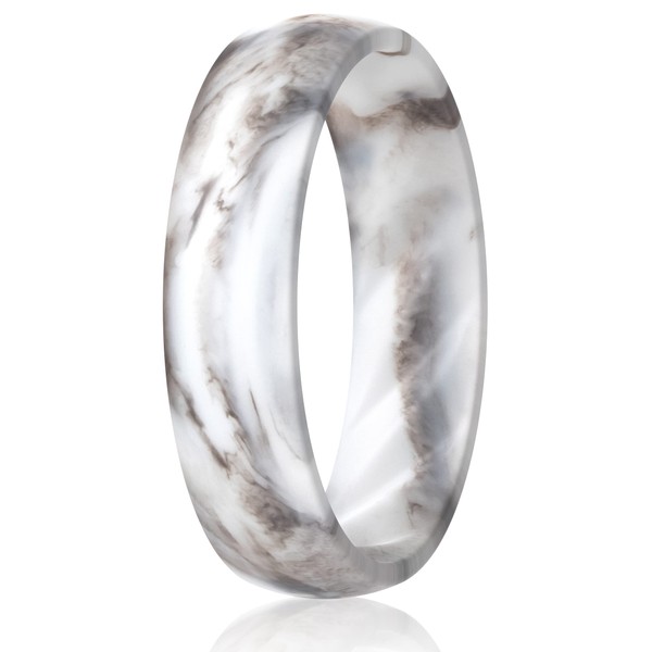 ThunderFit Women's Silicone Wedding Rings, Rubber Engagement Bands 6mm Wide