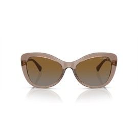 Vogue Eyewear Women's VO5515SB Butterfly Sunglasses, Transparent Brown/Polarized Brown Gradient, 55 mm