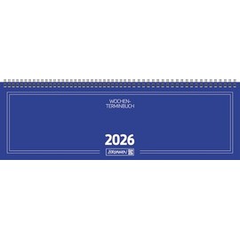 BRUNNEN Landscape Appointment Book Model 775 '26 | 420 x 137 mm, Cardboard, Blue