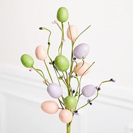 Factory Direct Craft Package of 6 Pastel Easter Egg and Berry Sprays for Easter and Spring Holiday Decorating and Displaying