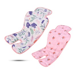 LAT Gel Car Seat Cooler Pad,1 Pack Double Sides-Universal Baby Stroller Ice Cushion Cooler Mat,Multifunctional Summer Cooling Seat Liner for Baby Dining Chair,Child Safety Seat(Pink Flower+Peach)