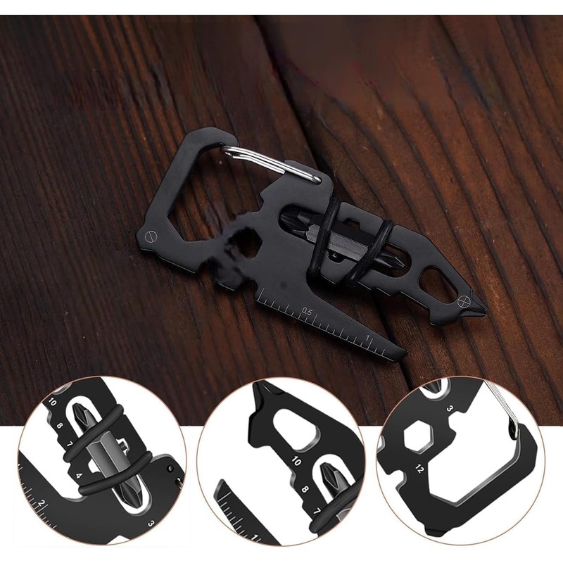 15-in-1 EDC Multi-Tool Keychain - Stainless Steel Pocket Survival Gear