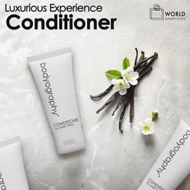 World Amenities Bodyography blanc- Bulk Conditioner, 50 Count,1.4oz, Vanilla White Tea, Mini Travel Size Toiletries- 100% Recyclable Tube with Flip Top Cap, Suitable for All Hair Types