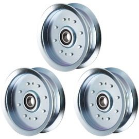 Flat Idler Pulley for John Deere D170 D100 L118 X105 X110 D110 D125 Cub Cadet RZT-L54 XT1-LT42 XT1-LT46 XT2-LX46 756-05034A GY20629 GY22082 3 Pack