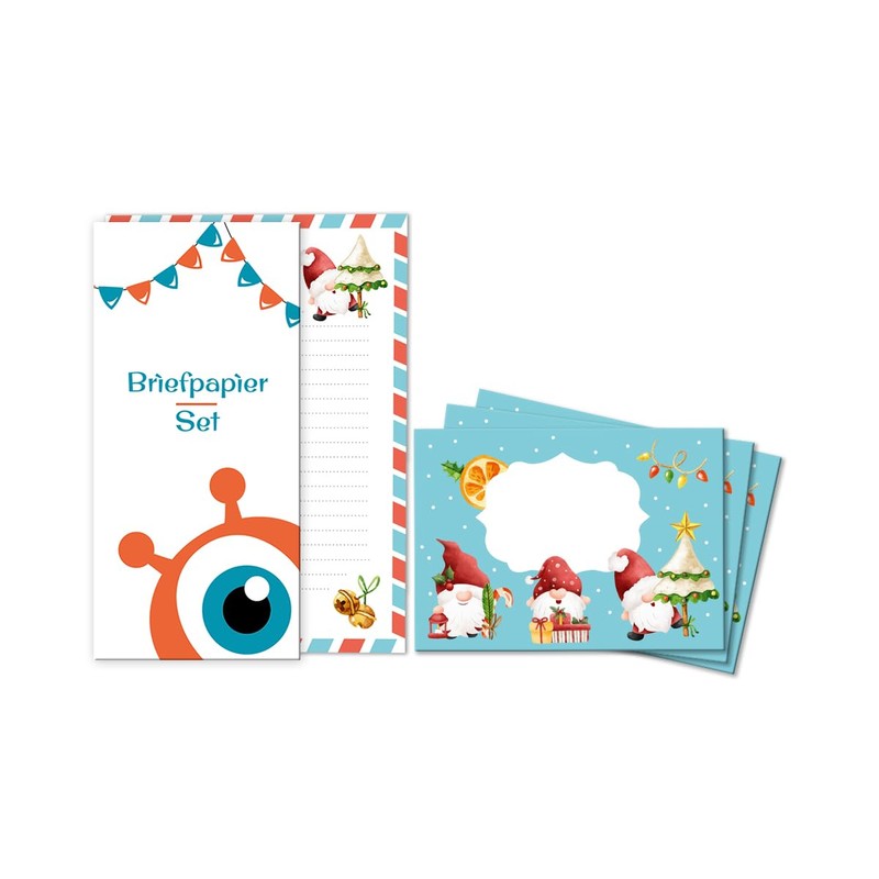 Letter Paper Set Christmas Tomte Gnome as Letter Pad with