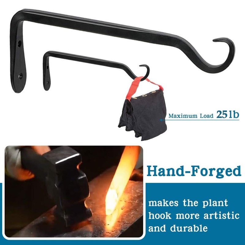 Worth Garden 6-Pack 7" Plant Hanger Bracket - Forged Wrought