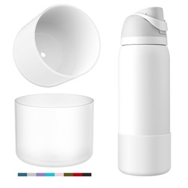 Silicone Boot for Owala Water Bottle 32 oz, 2PCS Anti-Slip Protective Sleeve for FreeSip/Twist/Flip Water Bottles, BPA Free, Dishwasher Safe, Bottom Bumper Cover Cup Accessories