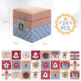 Lihao, Advent calendar for filling, 24 boxes, Christmas calendar, gift boxes, cardboard, for a standing Christmas decoration (reusable)