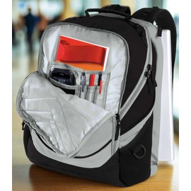 Georgia Southern Backpack GS Eagles Logo Laptop Computer Bag (Black & Gray)